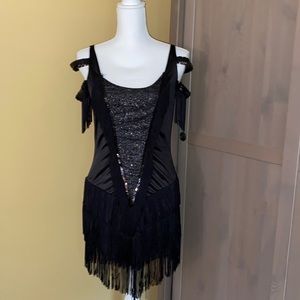 Halloween black/silver flapper dress